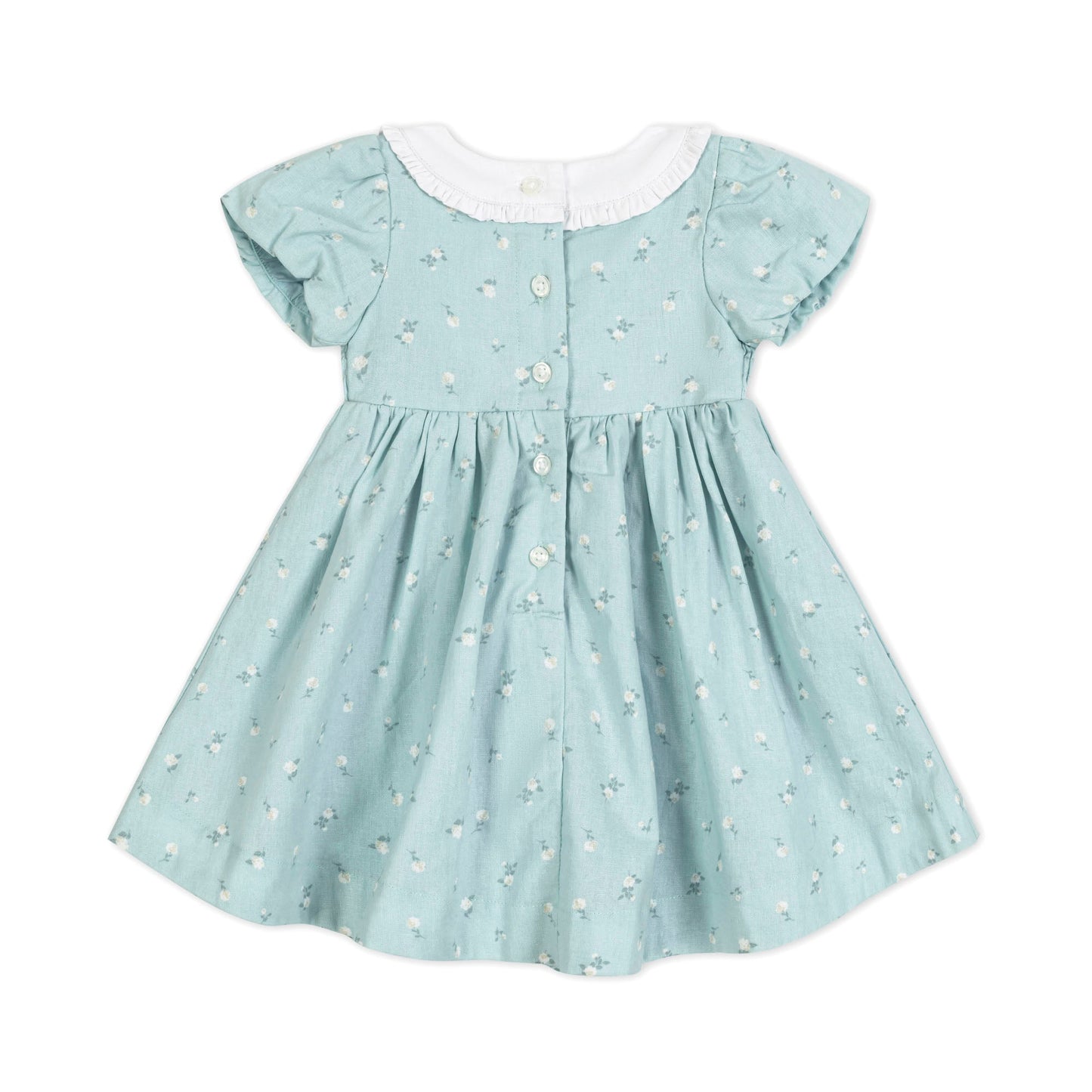 Linen Ruffle Collar Dress