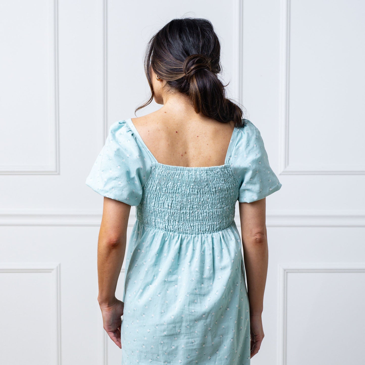 Ruched Linen Dress