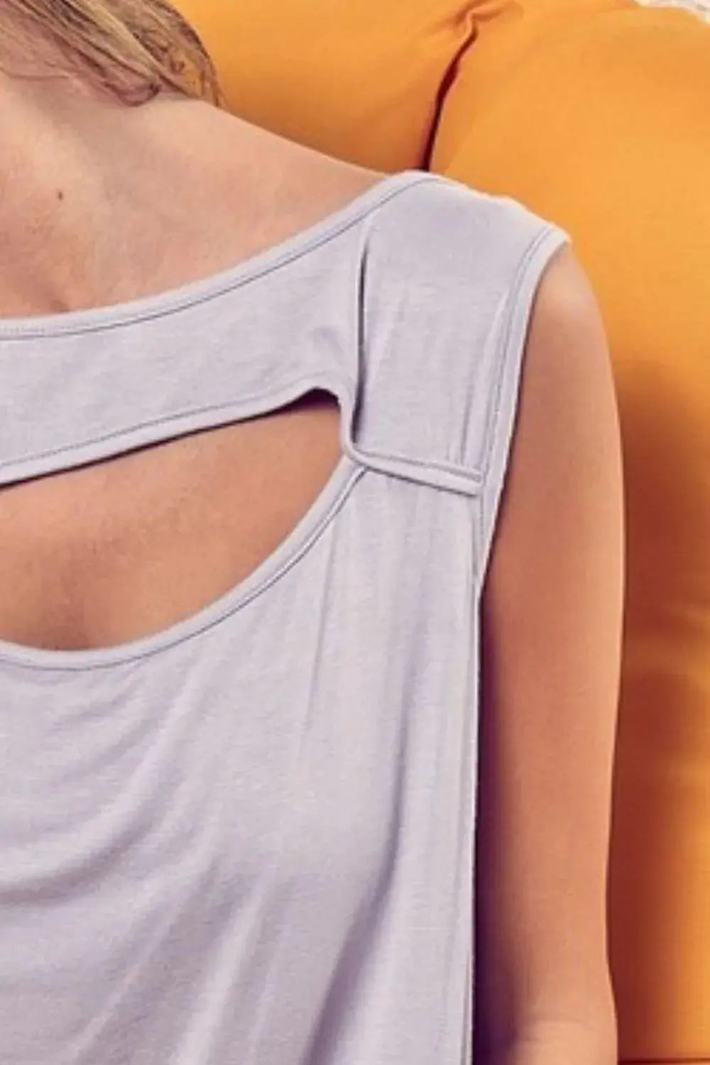 Knit Top - Cutout - Sleeveless Tank