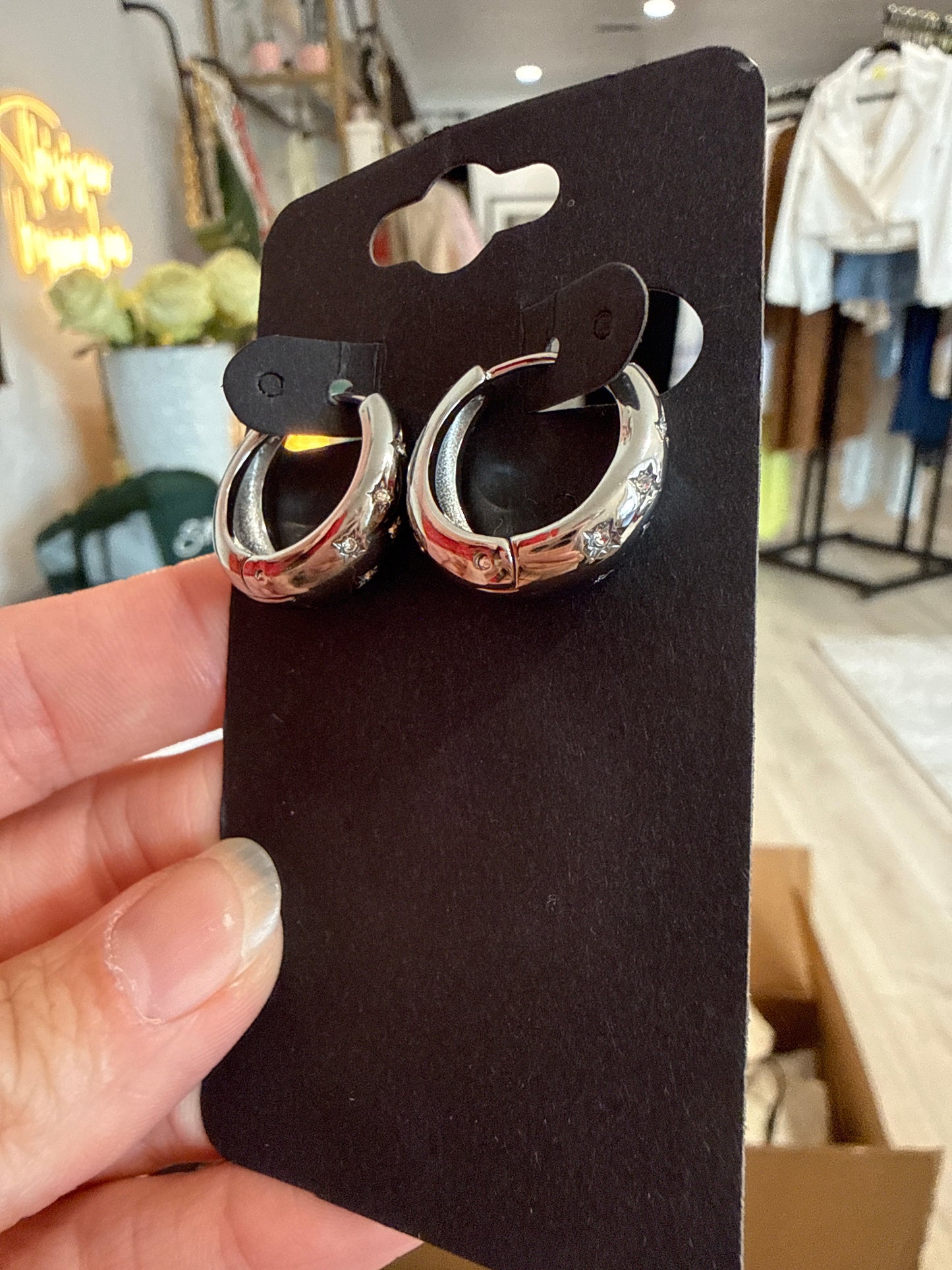 Sterling Silver Chunky Huggies