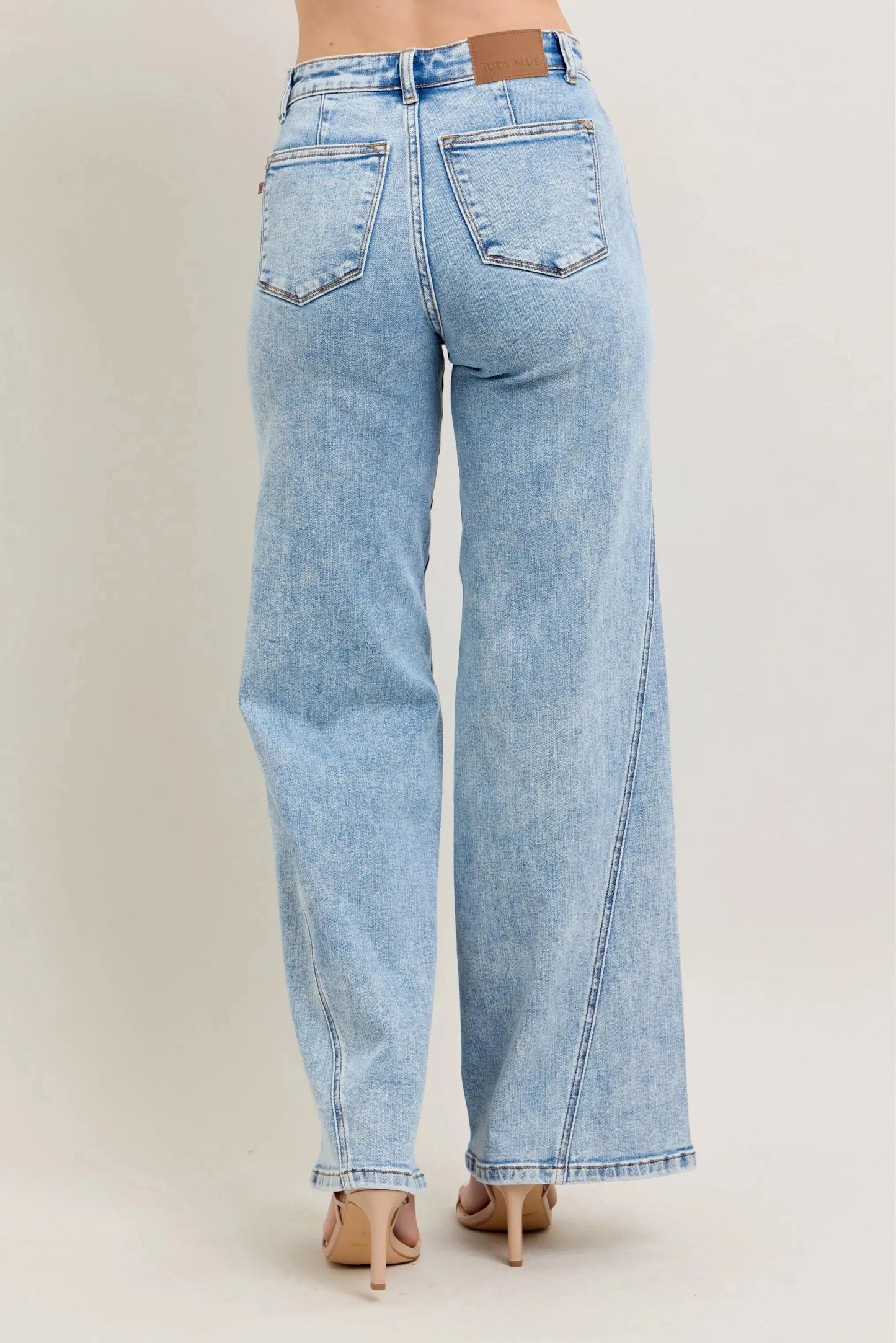 Plus Size Jeans - High Waist Wide Leg - Skewed Inseam Denim
