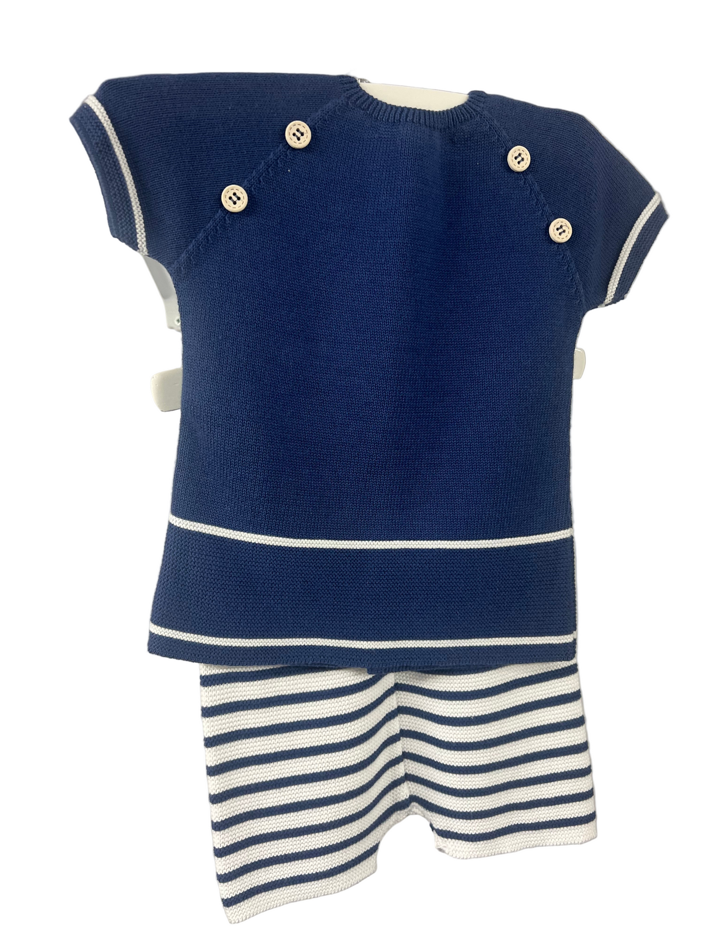 Paz Rodriguez - Navy and White Knit Top