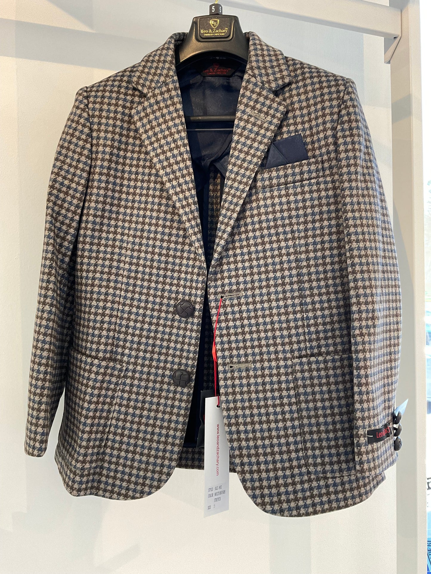 Leo and Zachary - Stretch Blazer, Multi Hounds Pattern