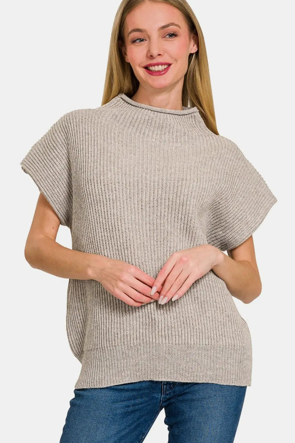 Mock Neck Sweater - Chic Zenana Knit