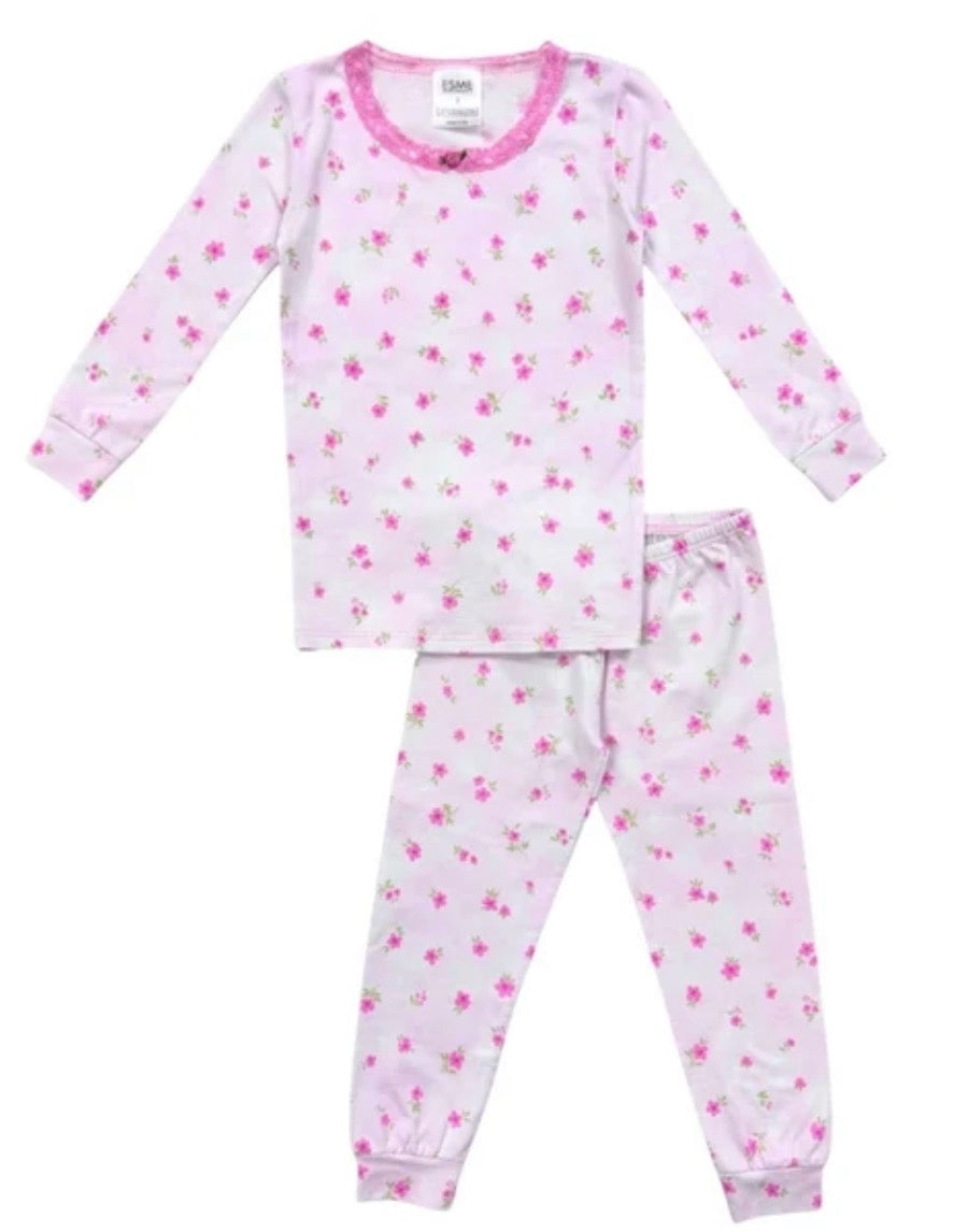 Esme - Girls Long Sleeve Pajama Set, Rosie