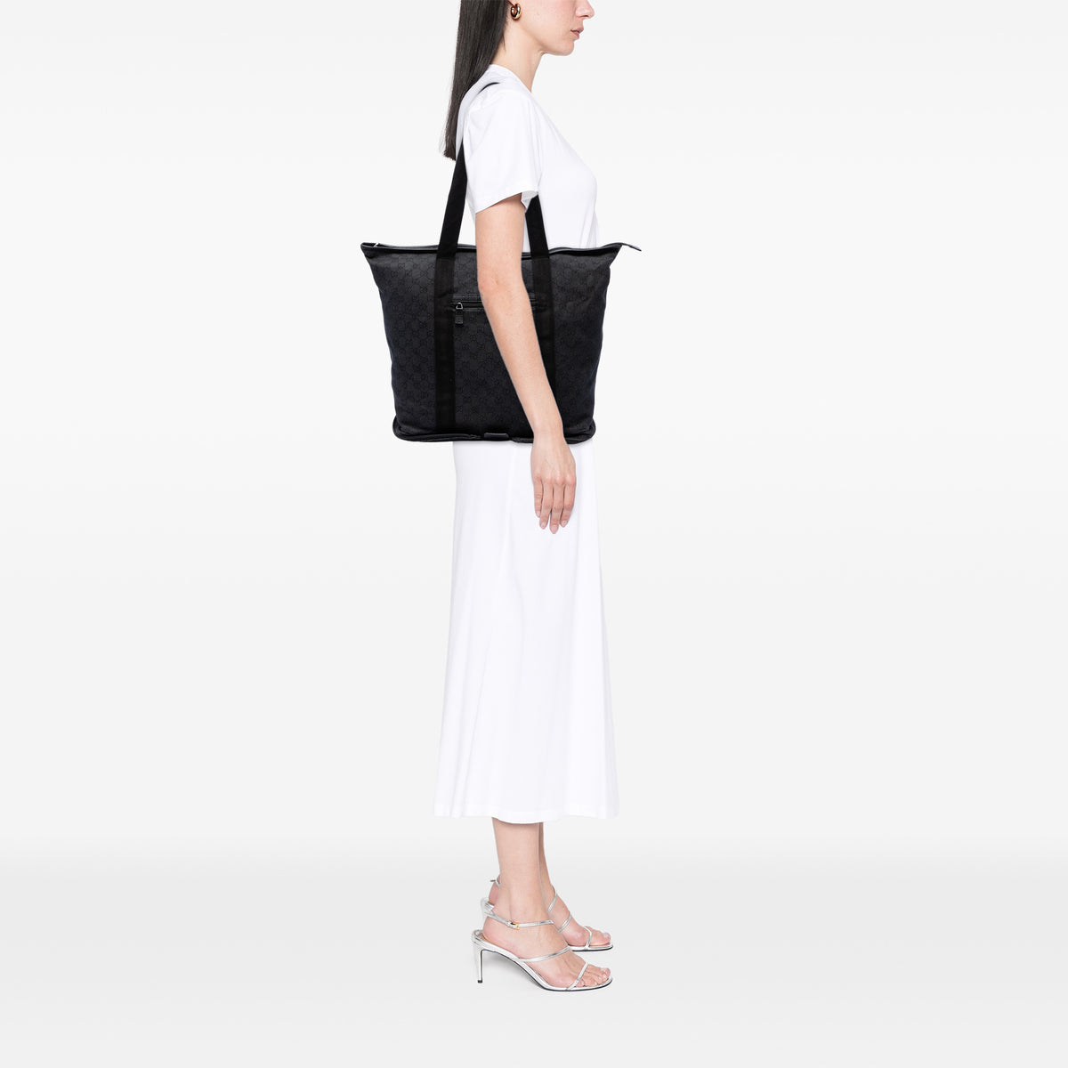 Tote Bag GG Denim Black (Pre-Owned)