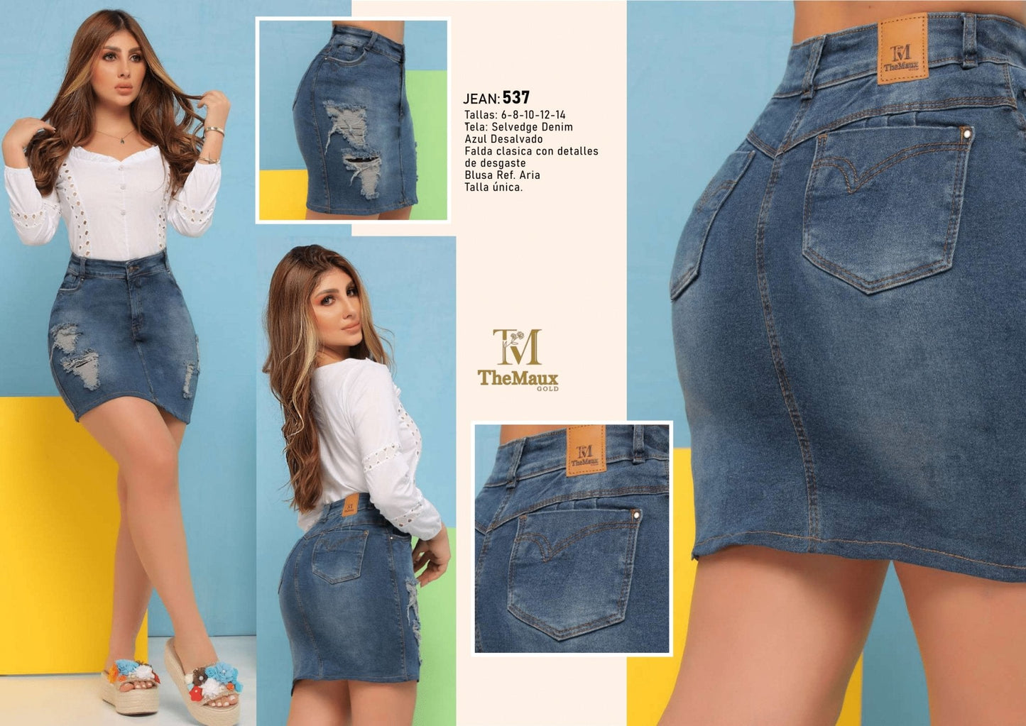 537 100% Authentic Colombian Push Up Skirt