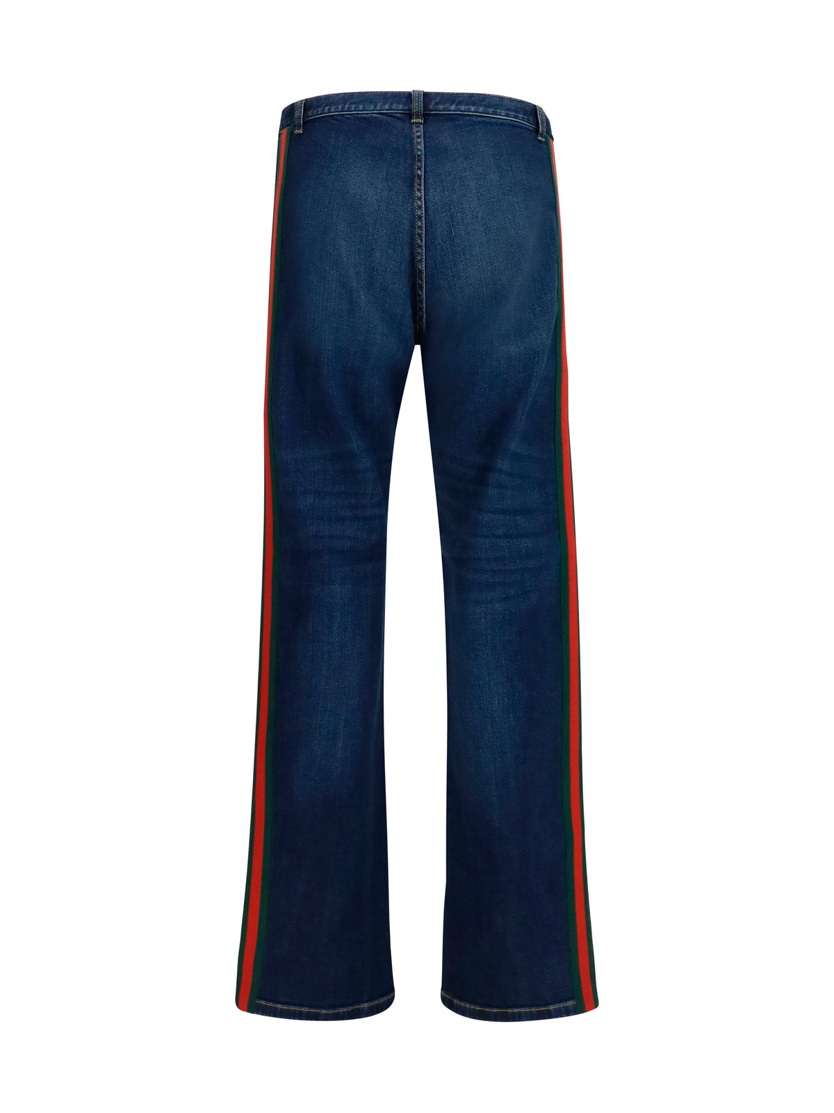 Jeans With Web Stripe - Blue