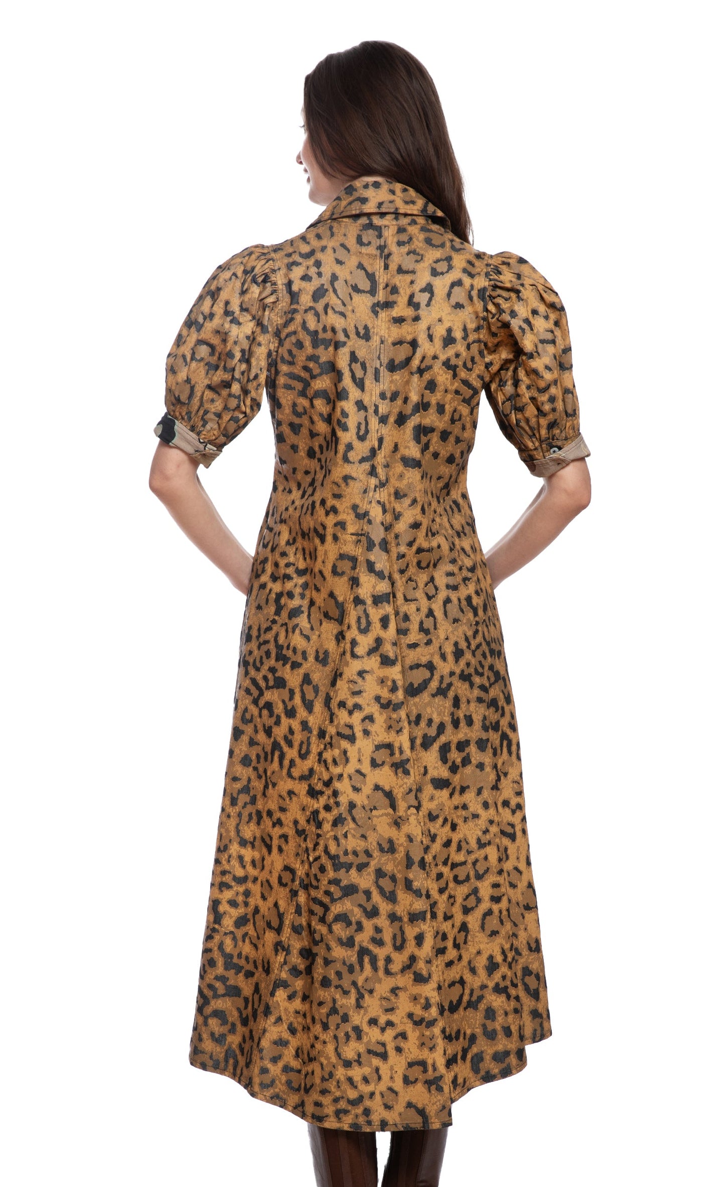 Montauk Dress Cheetah Print on Denim