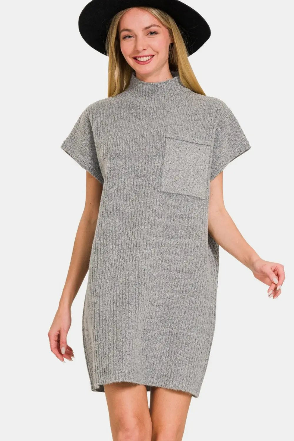 Knit Mini Dress - Short Sleeve & Comfy - Casual Chic