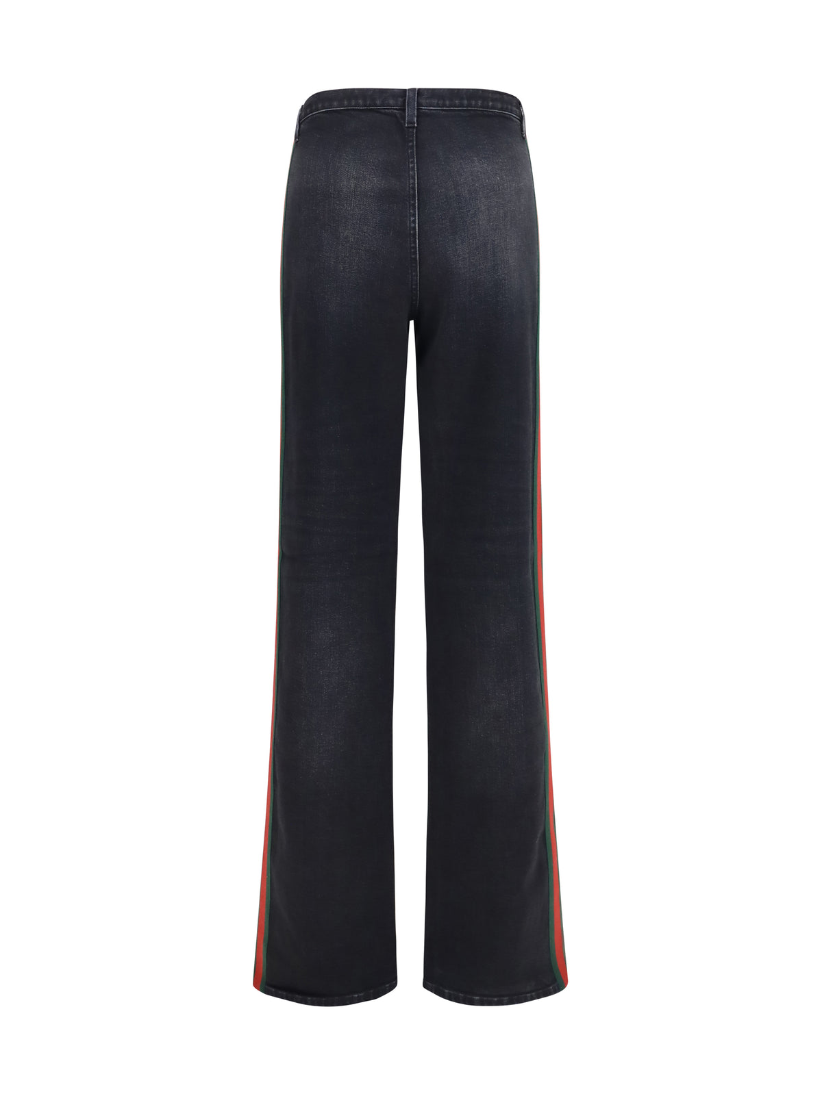 Stretch Cotton Jeans With Web Stripe