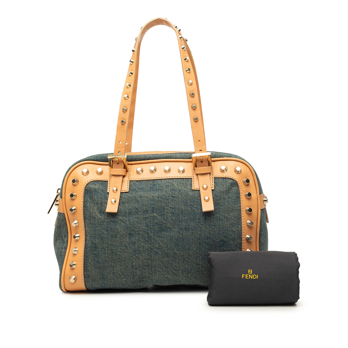 Shoulder Bag Studded Denim (Pre-Owned)