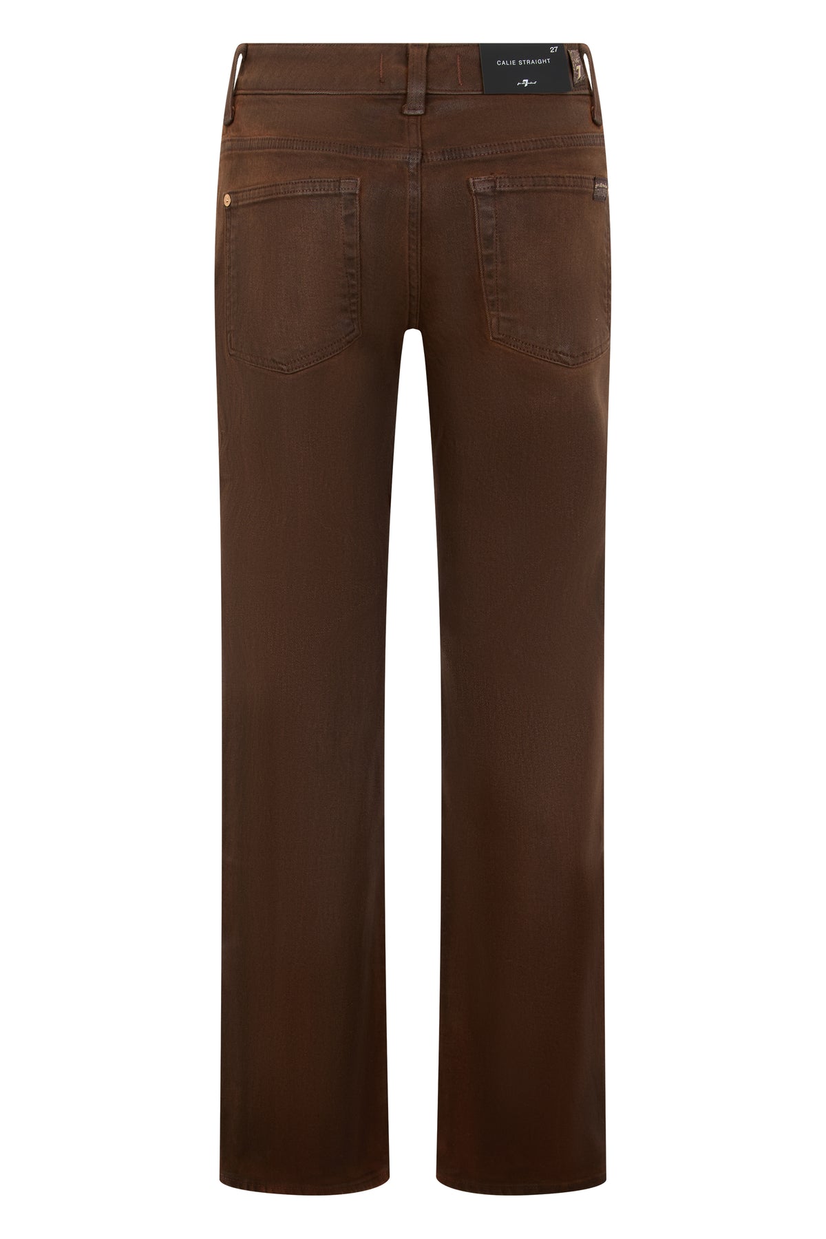 Coated Straight Jeans in Dark Brown