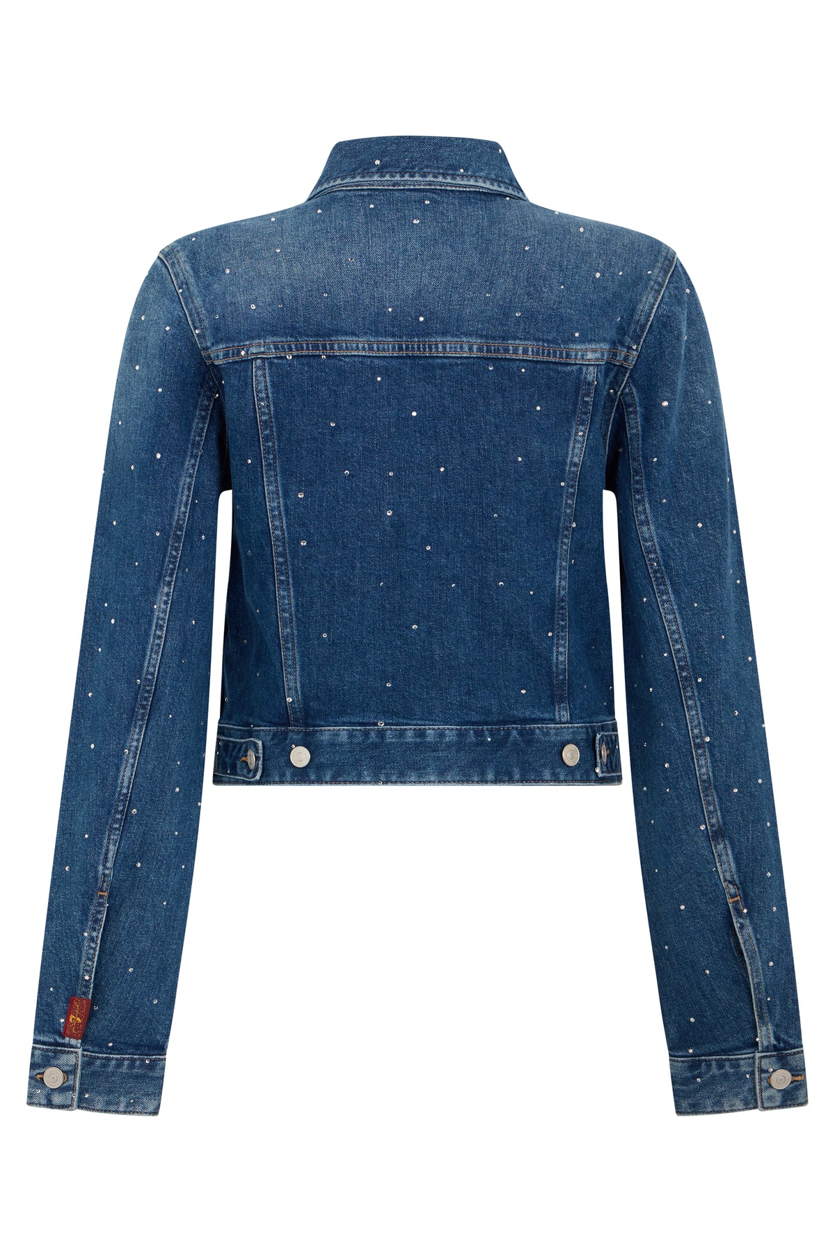 Cropped Denim Jacket in Blue Shine