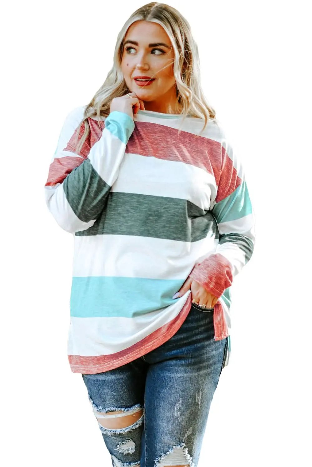 Love Salve Colorblock Pullover Women's Spring Fashion Top + Comfy Fit