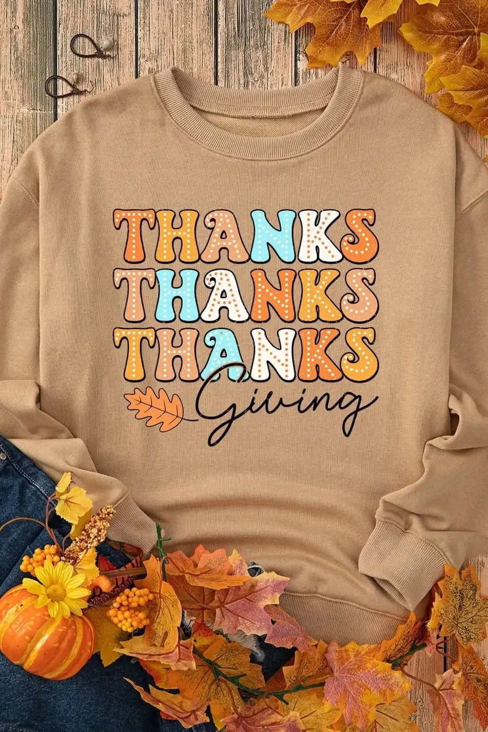 Thanksgiving Sweatshirt - Dropped Shoulder - Cozy Fall Outfit