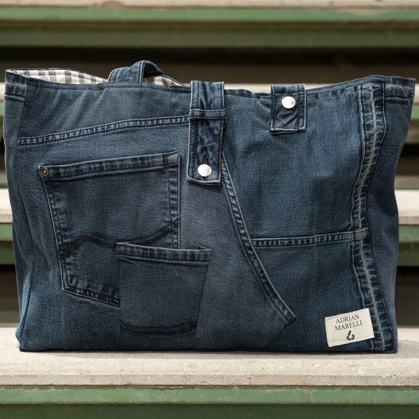Brooklyn Heritage Tote / Recycled Denim Black
