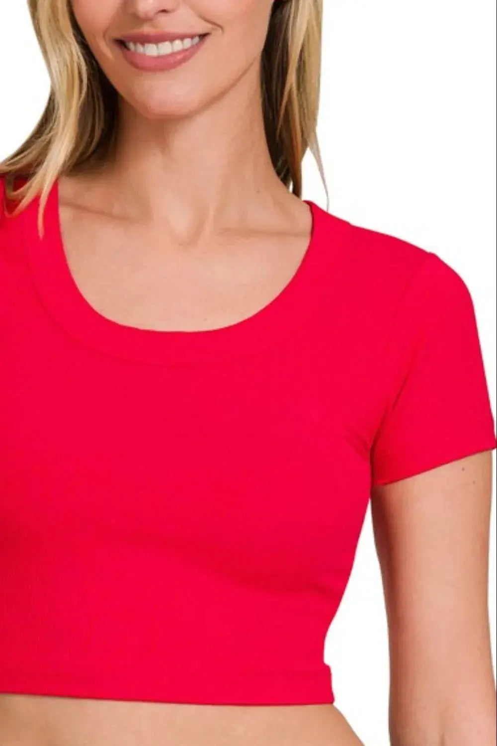 Ribbed Crop Top - Soft & Stretchy - Casual Tee