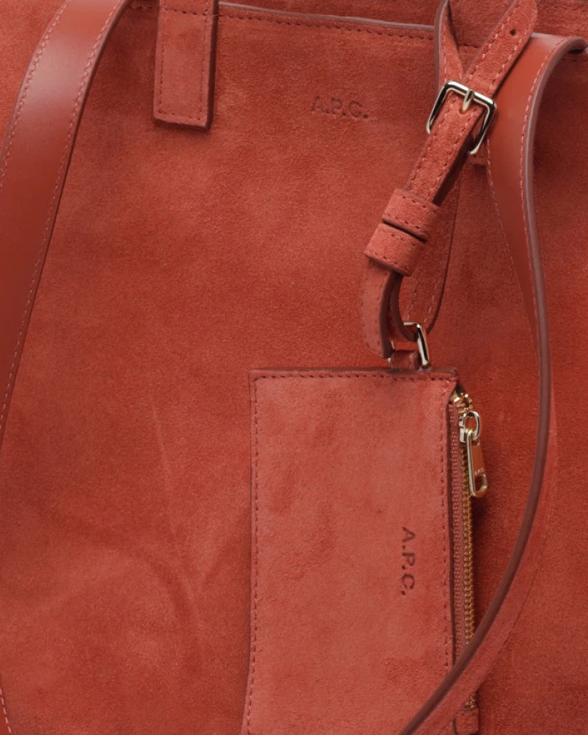 Suede Shopper Bag in Terracotta