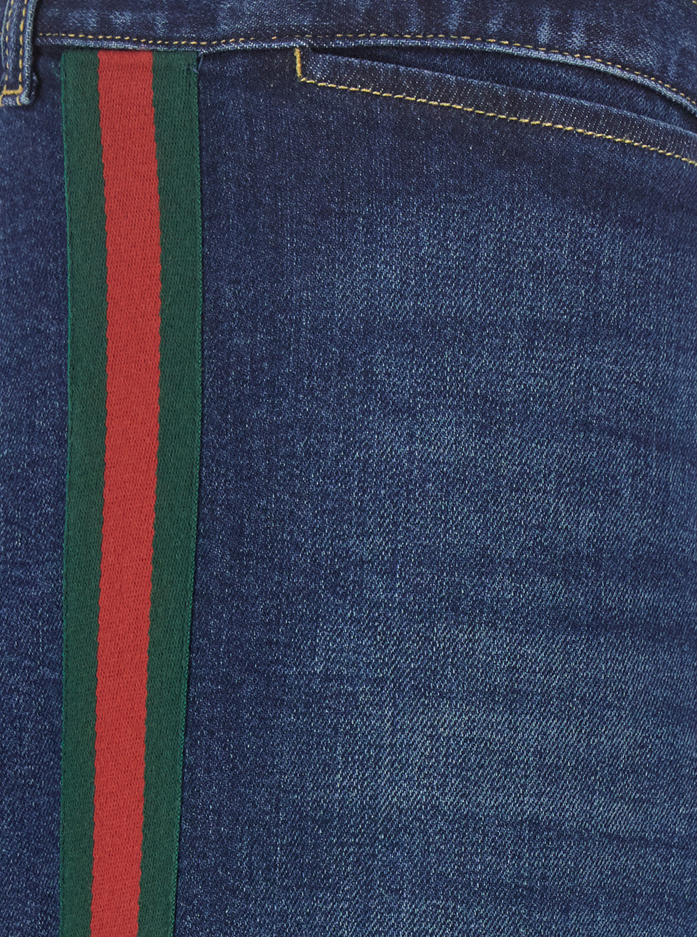 Jeans Low-Rise With Web Stripe Blue