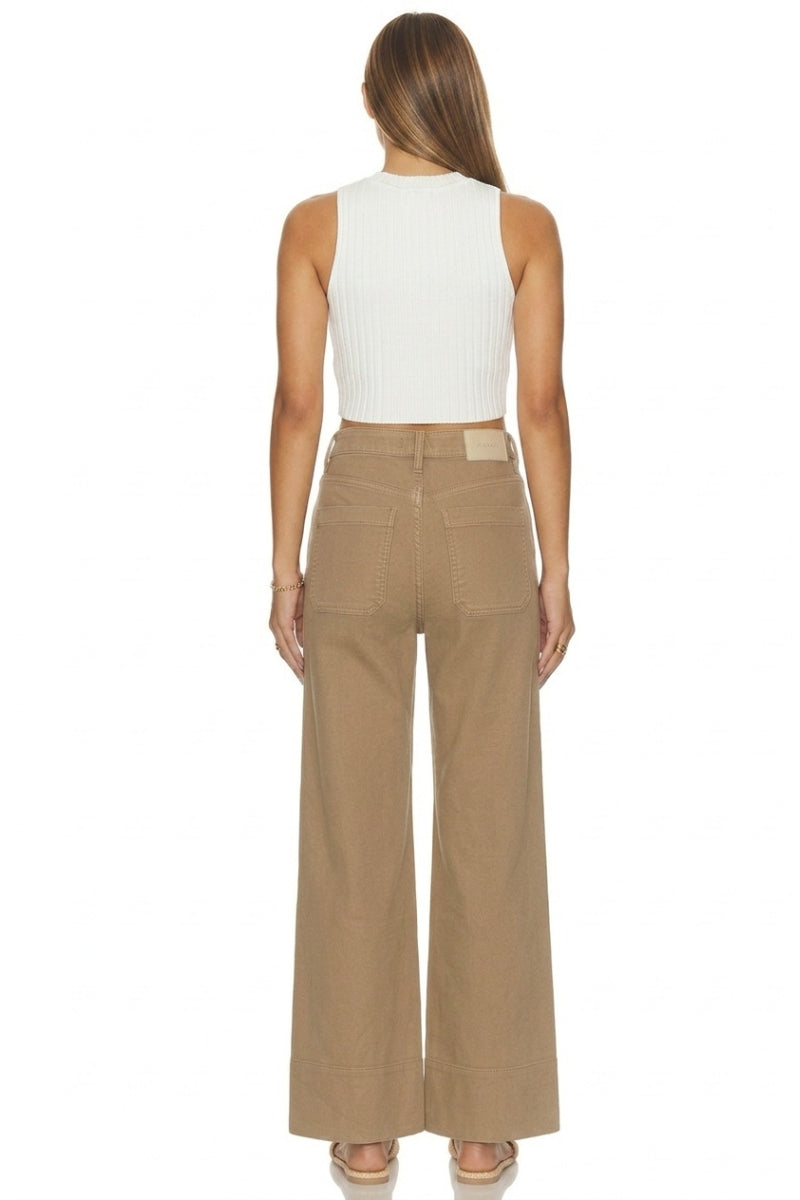 HIGH RISE TUMMY CONTROL GARMENT DYED PALAZZO JEANS