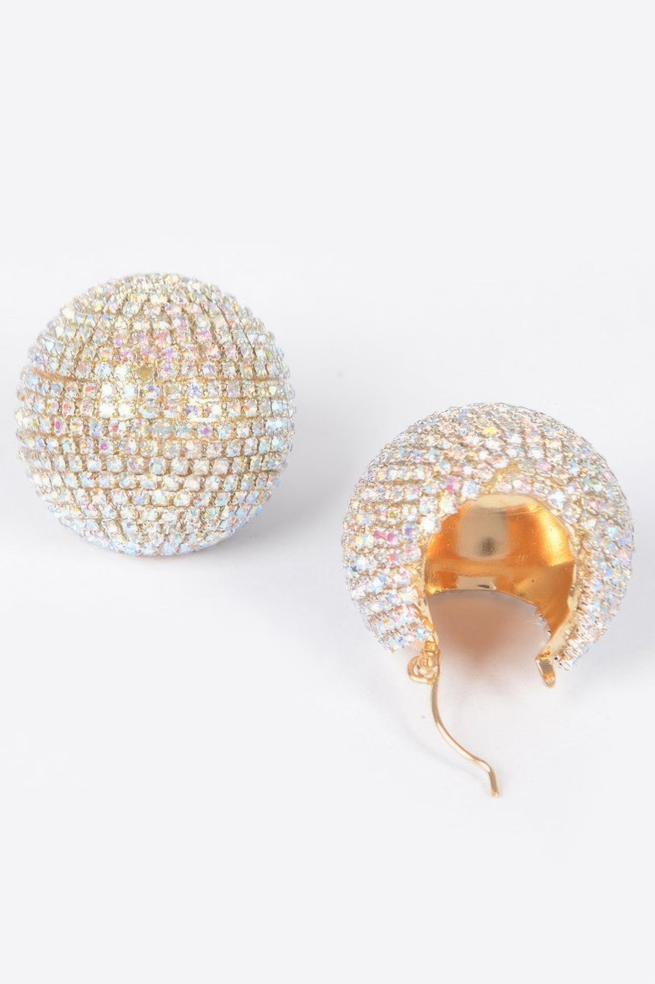 BRYANT Polished Rhinestone Round Earrings: NYFW BYMANYC ® New York