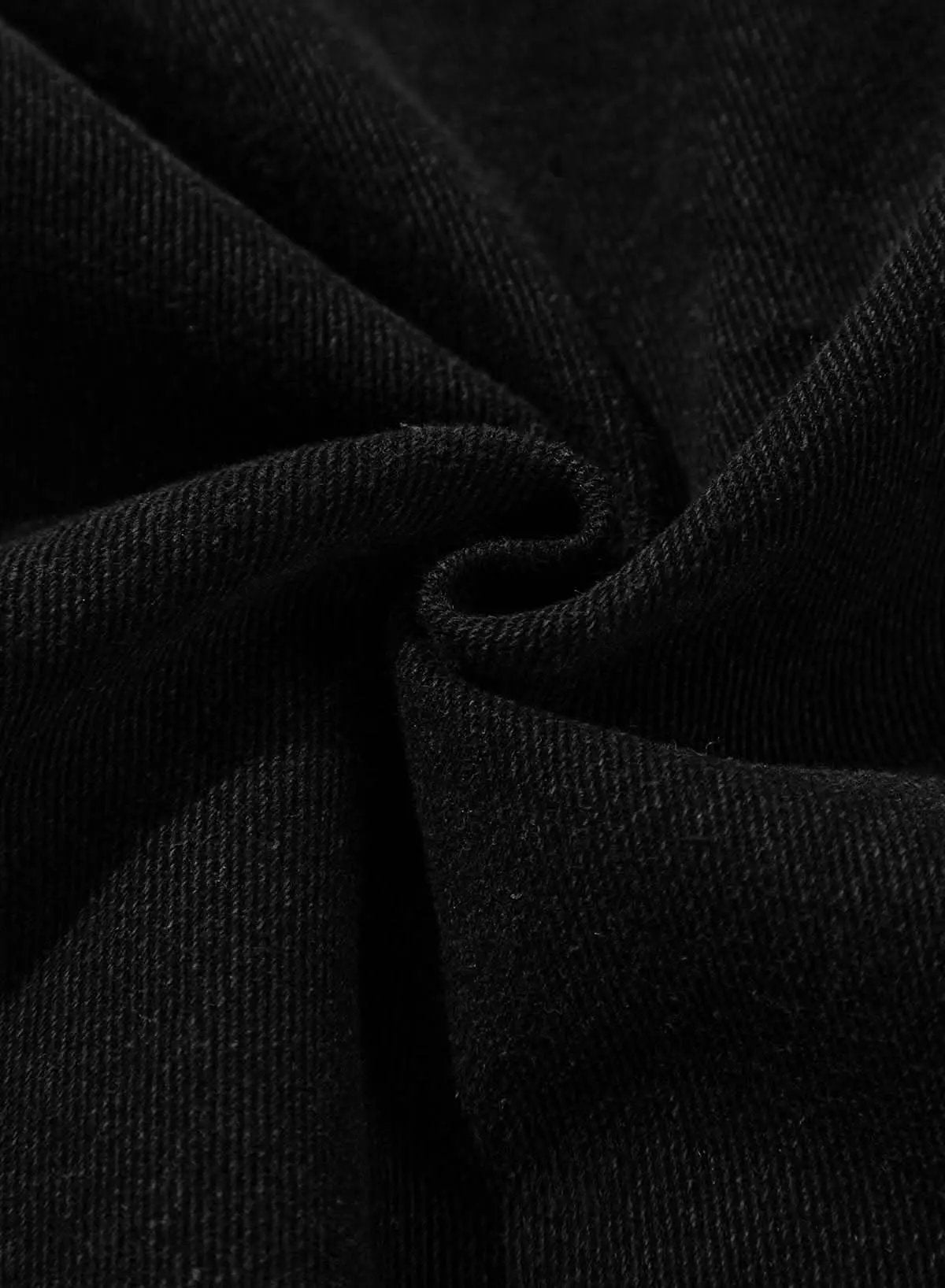 Love Salve Black Denim Jacket Women's Daily Casual Lapel Collar Side Pockets