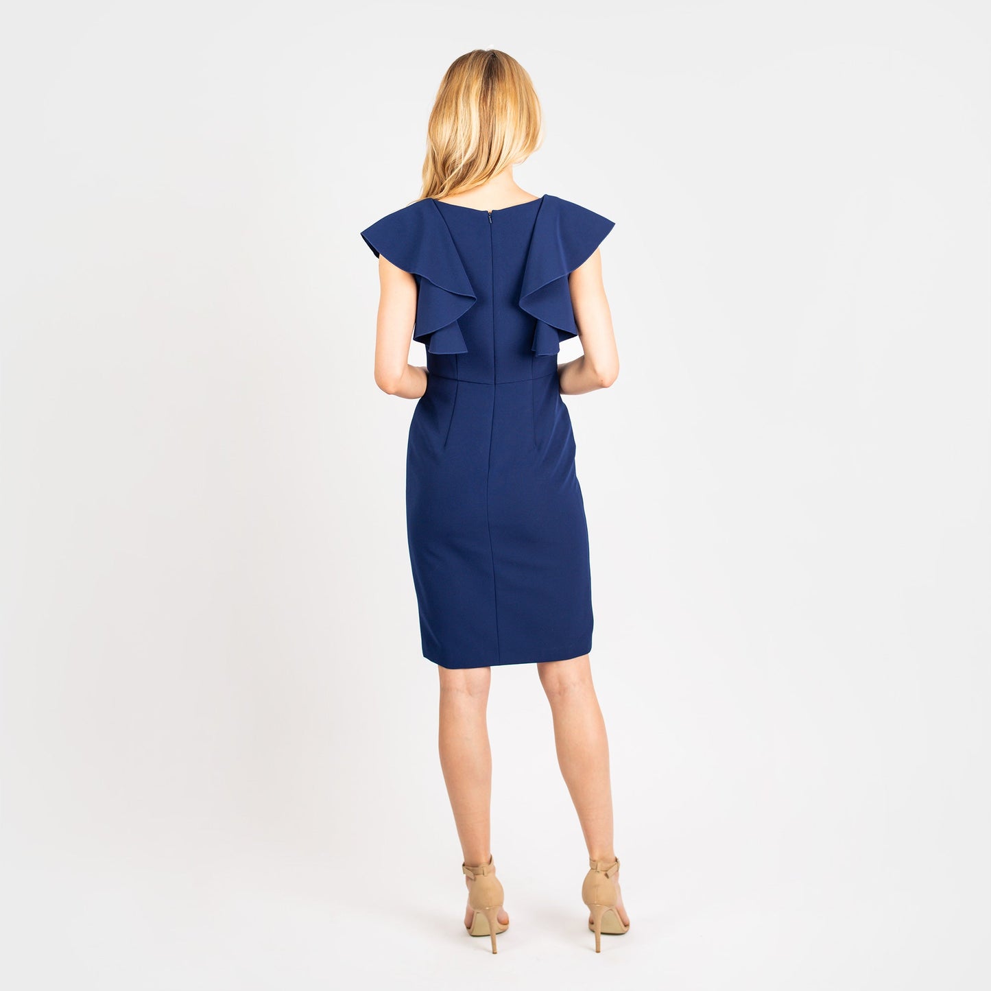 CN7198 Flounced Slvs Sheath