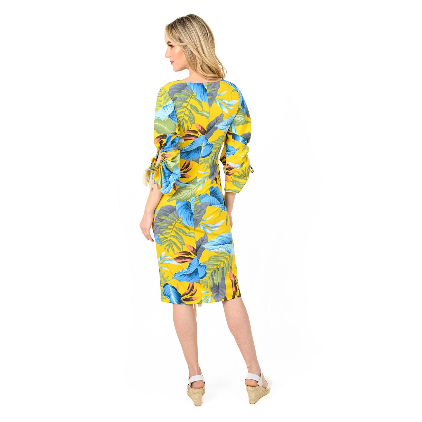 Rouched Front Midi Sheath