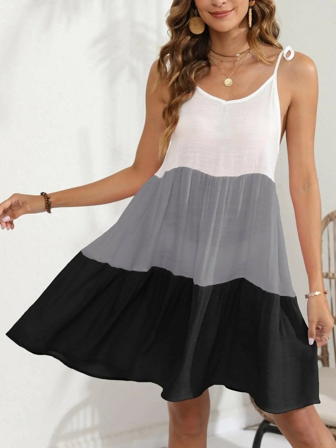 Trendsi swimwear - Chic Color Block Beach Dress