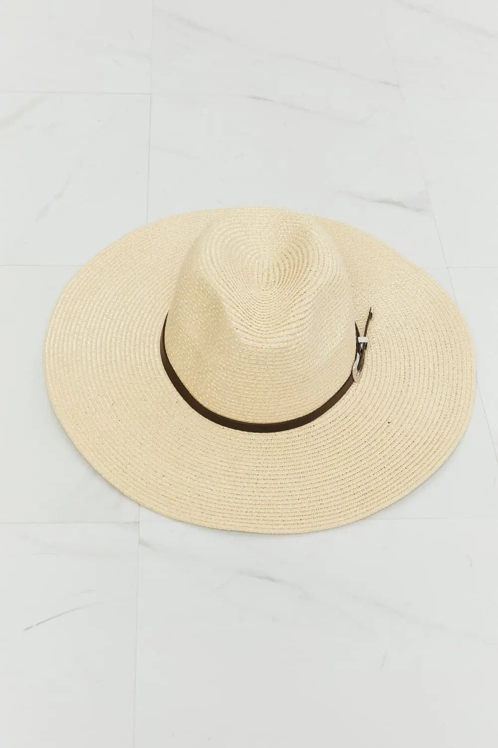 Trendsi Chic boho straw fedora hat