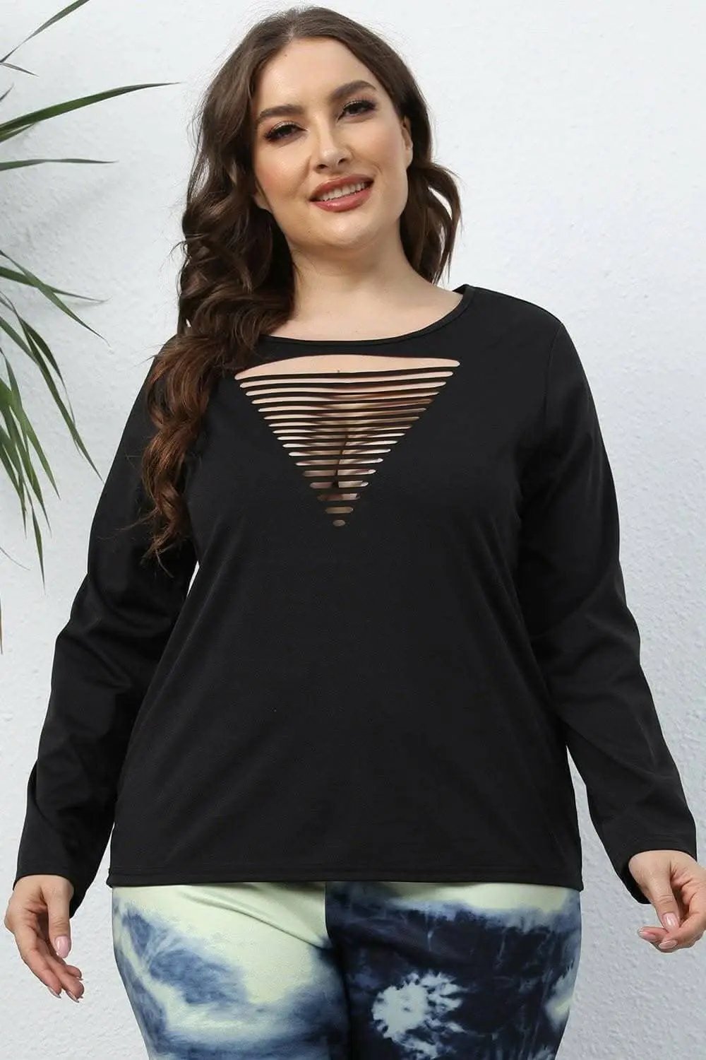 Plus Size Top - Sheer Long Sleeve - Chic & Trendy