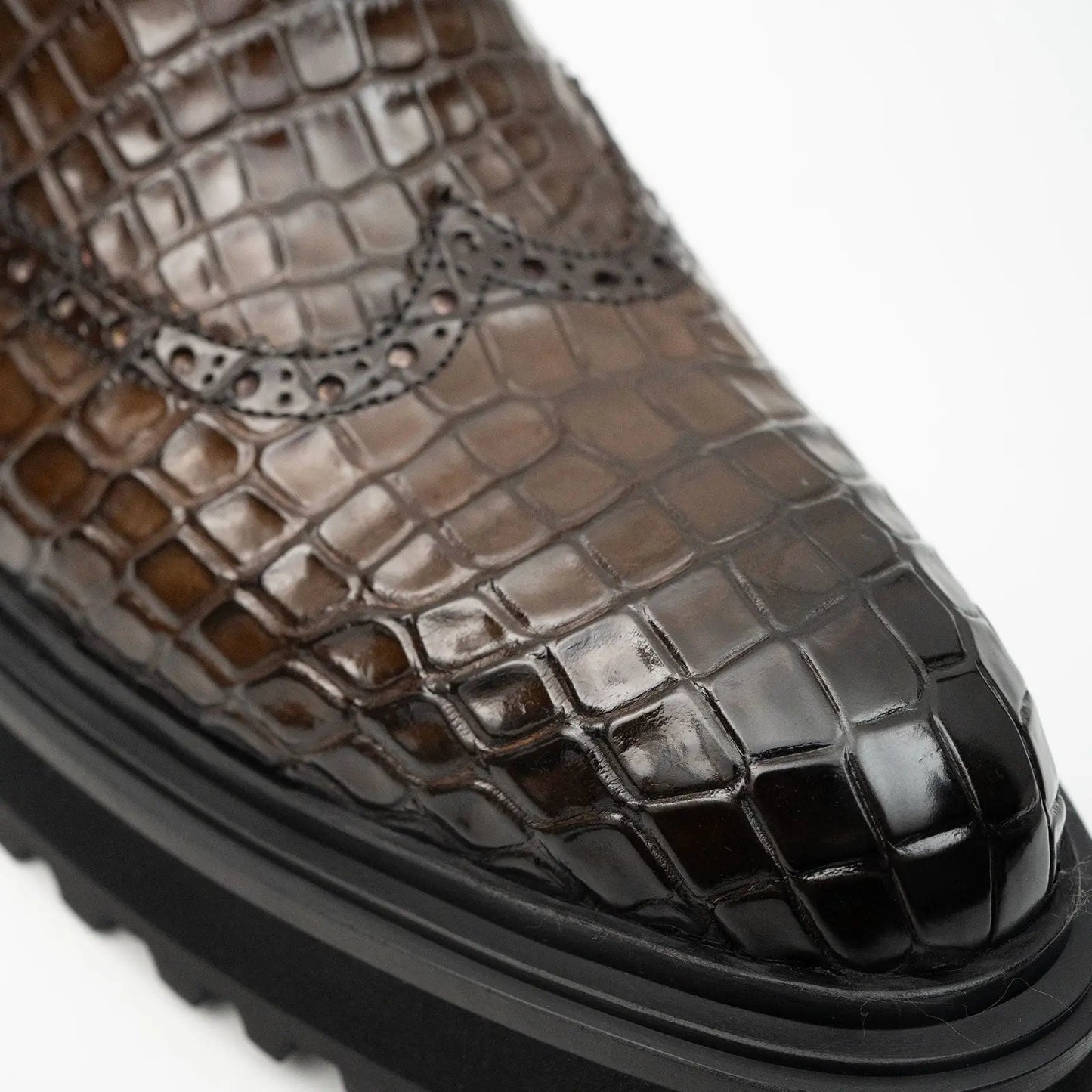 Crocodile - Skin Chelsea Boots with Chunky Sole