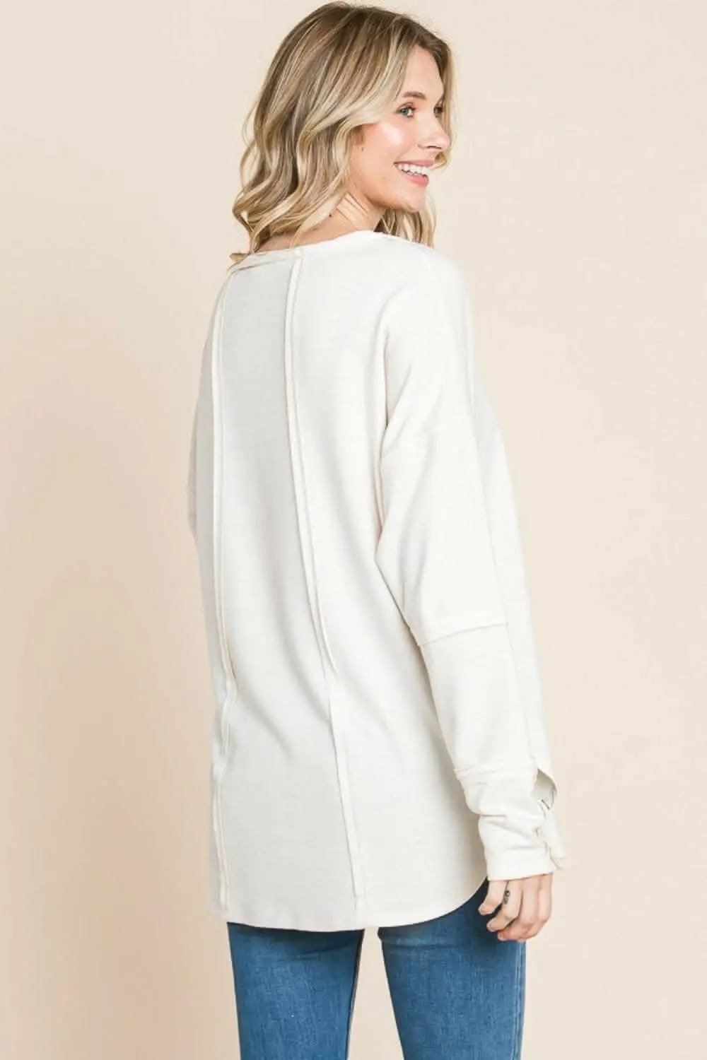 Trendsi usa - Culture Code Full Size V-Neck Dropped Shoulder Blouse