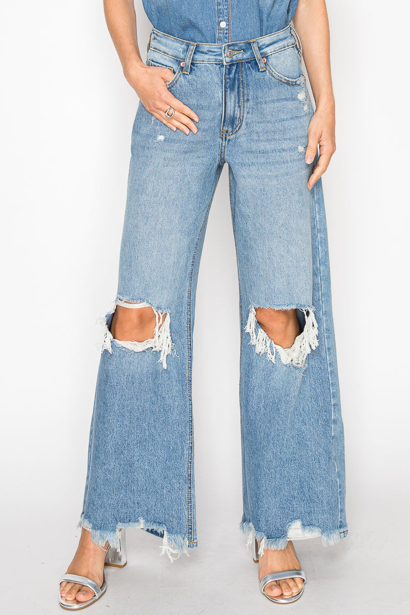 VIVIENNE HIGH RISE RELAXED FLARE JEANS