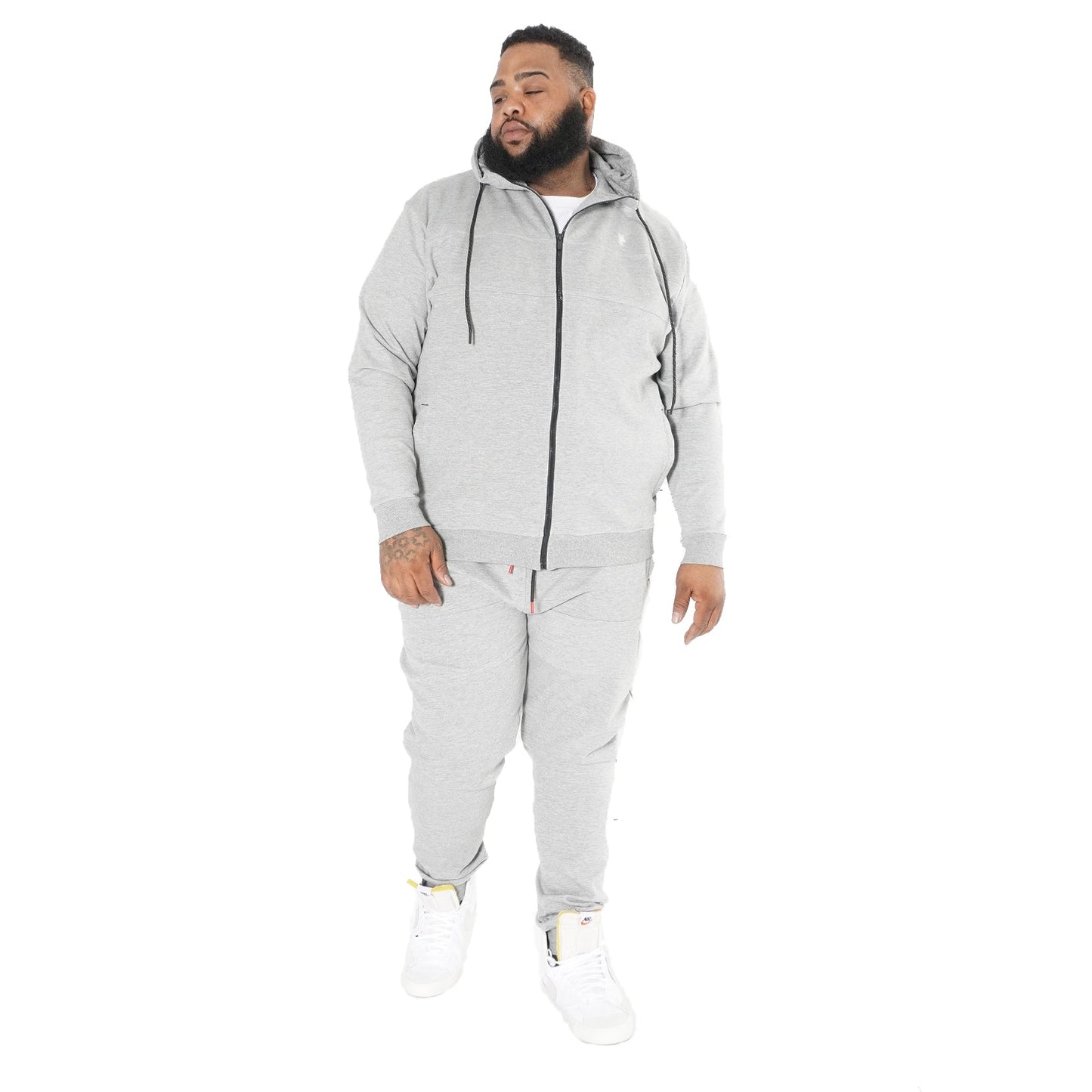 M3707 Tech Fleece Zip Up Hoody Set - Gray