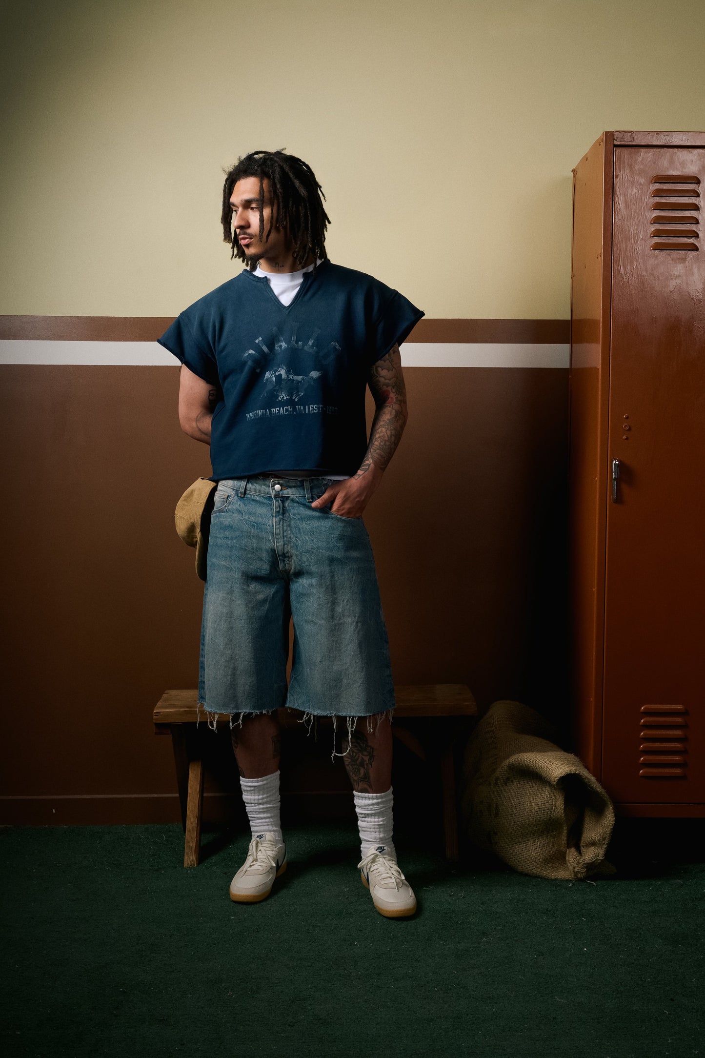 DIALLO DISTRESSED DENIM SHORT