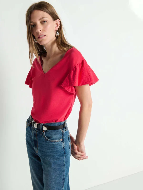 Nation Emmy Flutter Sleeve Tee