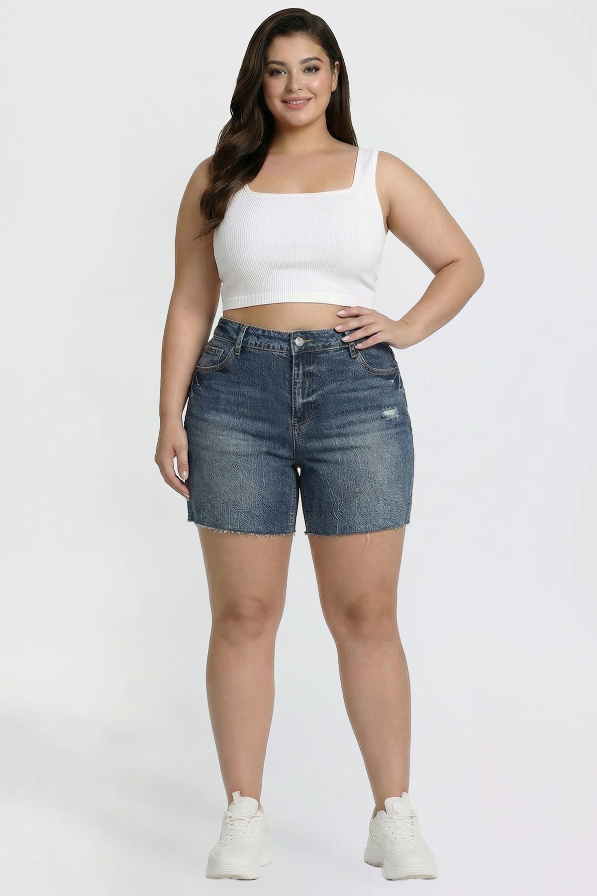 Women's Plus Luxe Long Short with Raw Hem