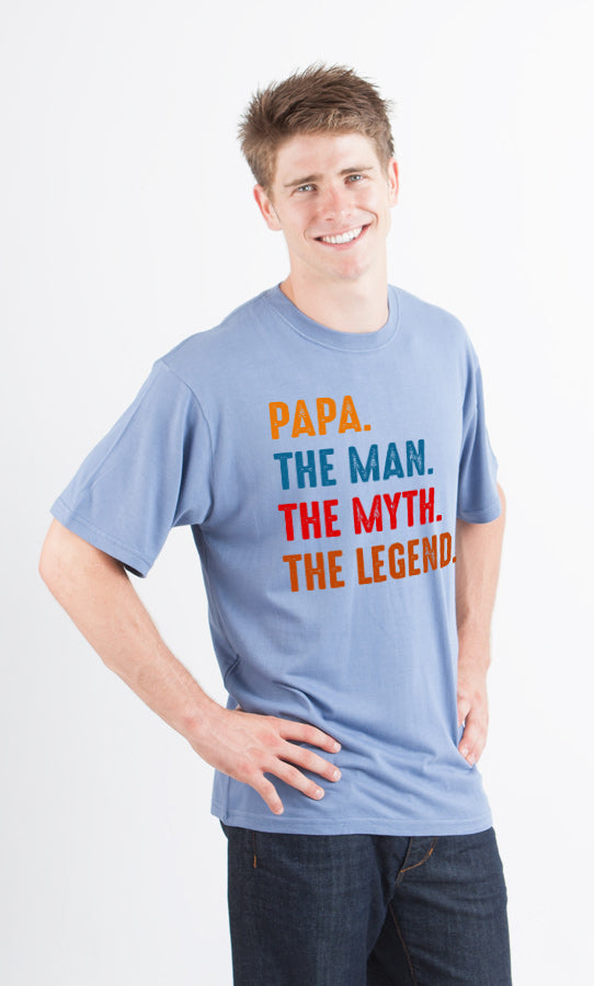 Papa, the Man, the Myth, the Legend Men's Bamboo Viscose/Organic Cotton Short Sleeve Graphic T-Shirt
