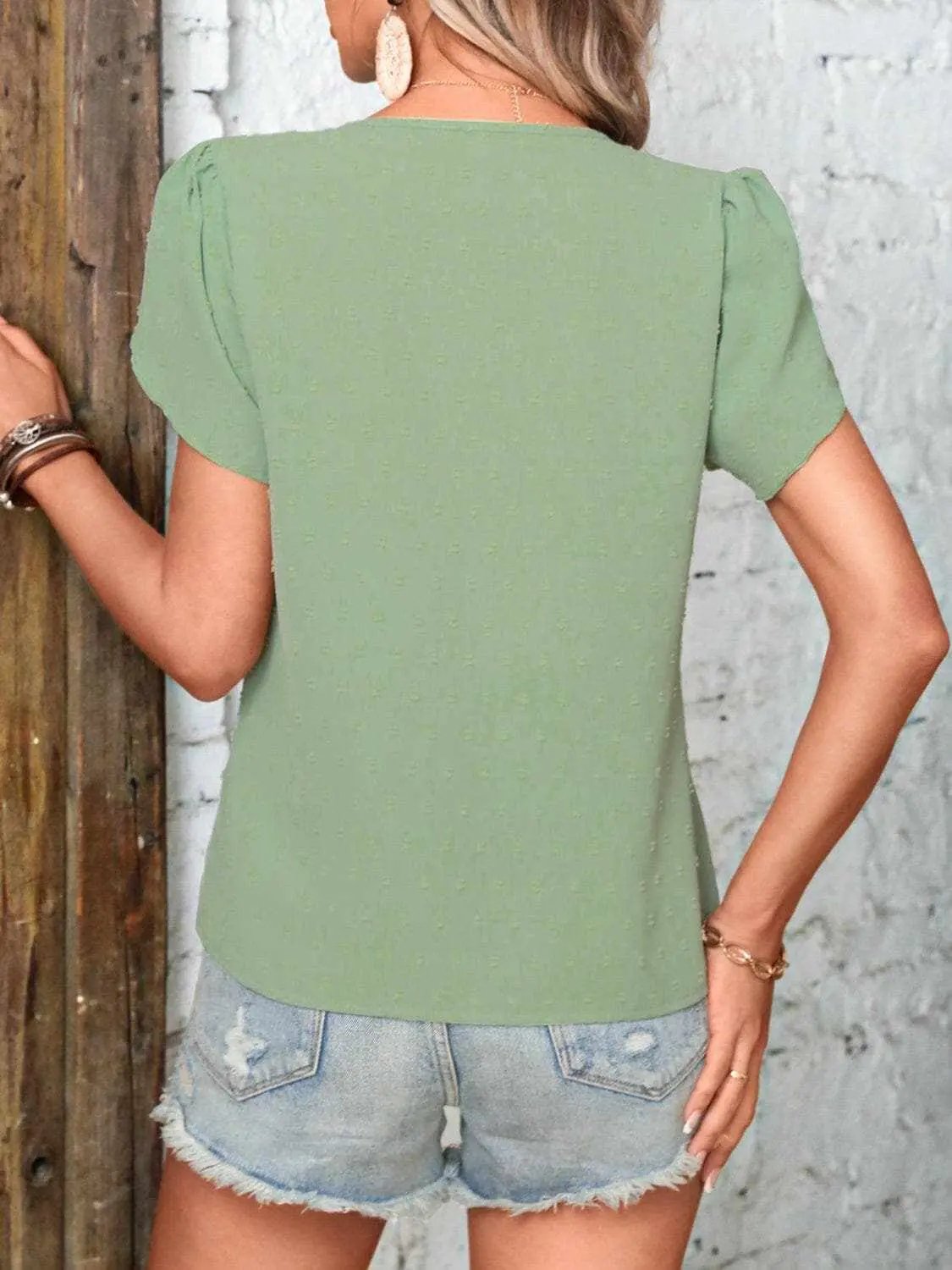 Trendsi just arrived - Elegant Swiss Dot Blouse