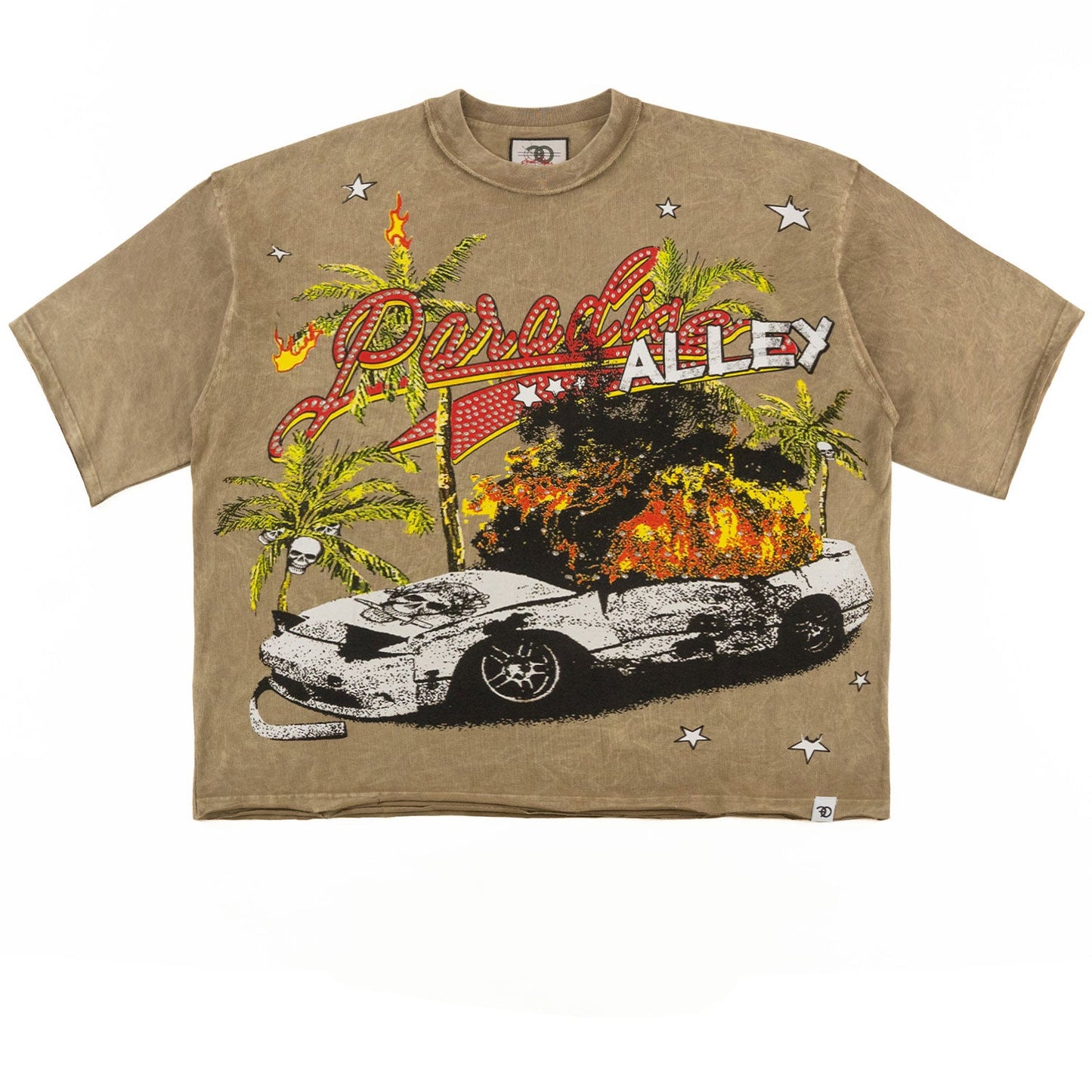 F132 Motion Sickness Cropped Tee - Mocha