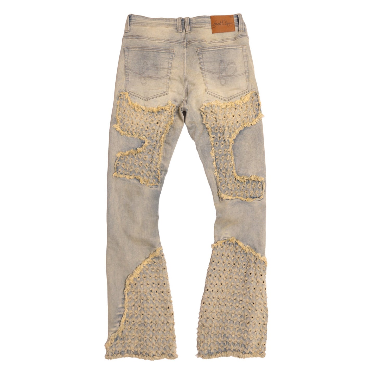 F1723 Tattered Denim Stacked Jeans - Dirt