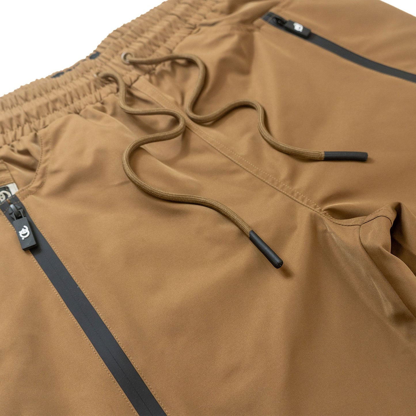 Pants | F1736 Zerelly Nylon Stacked Pants - Mocha