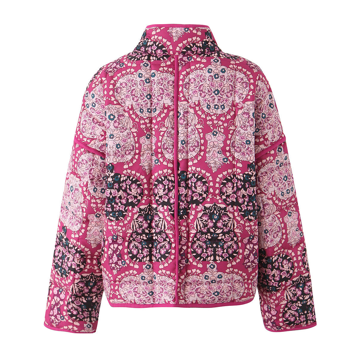 Women's Quilted Jacket Pink Printed BYMANYC ® New York CONTEMPORARY VIBRANT BOHO OUTERWEAR - New Collection