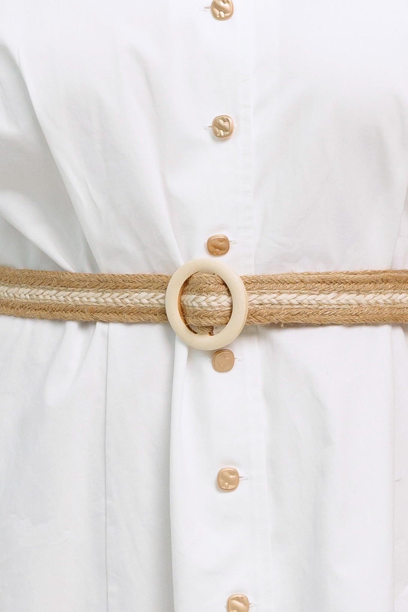 RELAXED TAILOR WOVEN MIDI DRESS