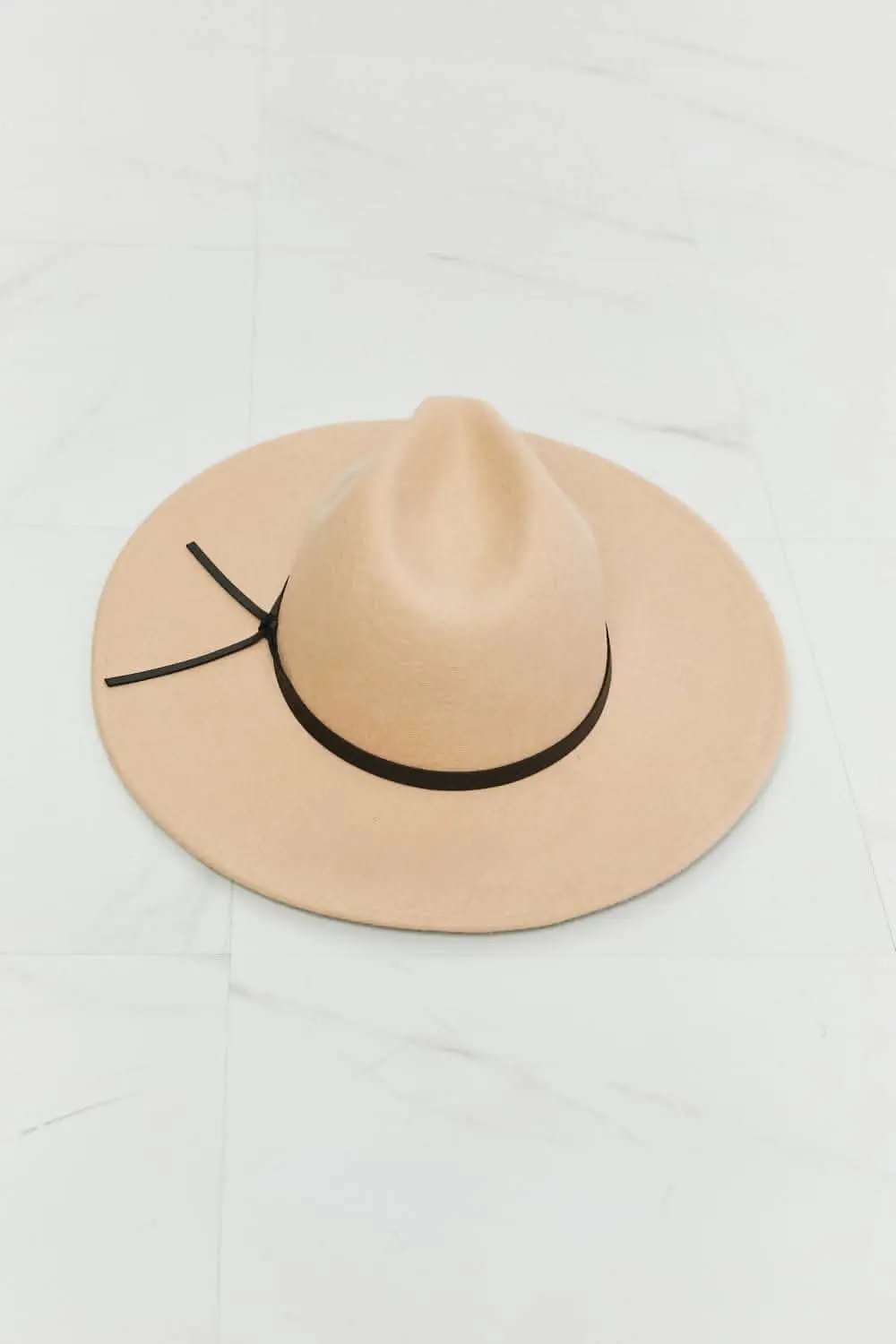 Trendsi Fame fedora hat with leather detail