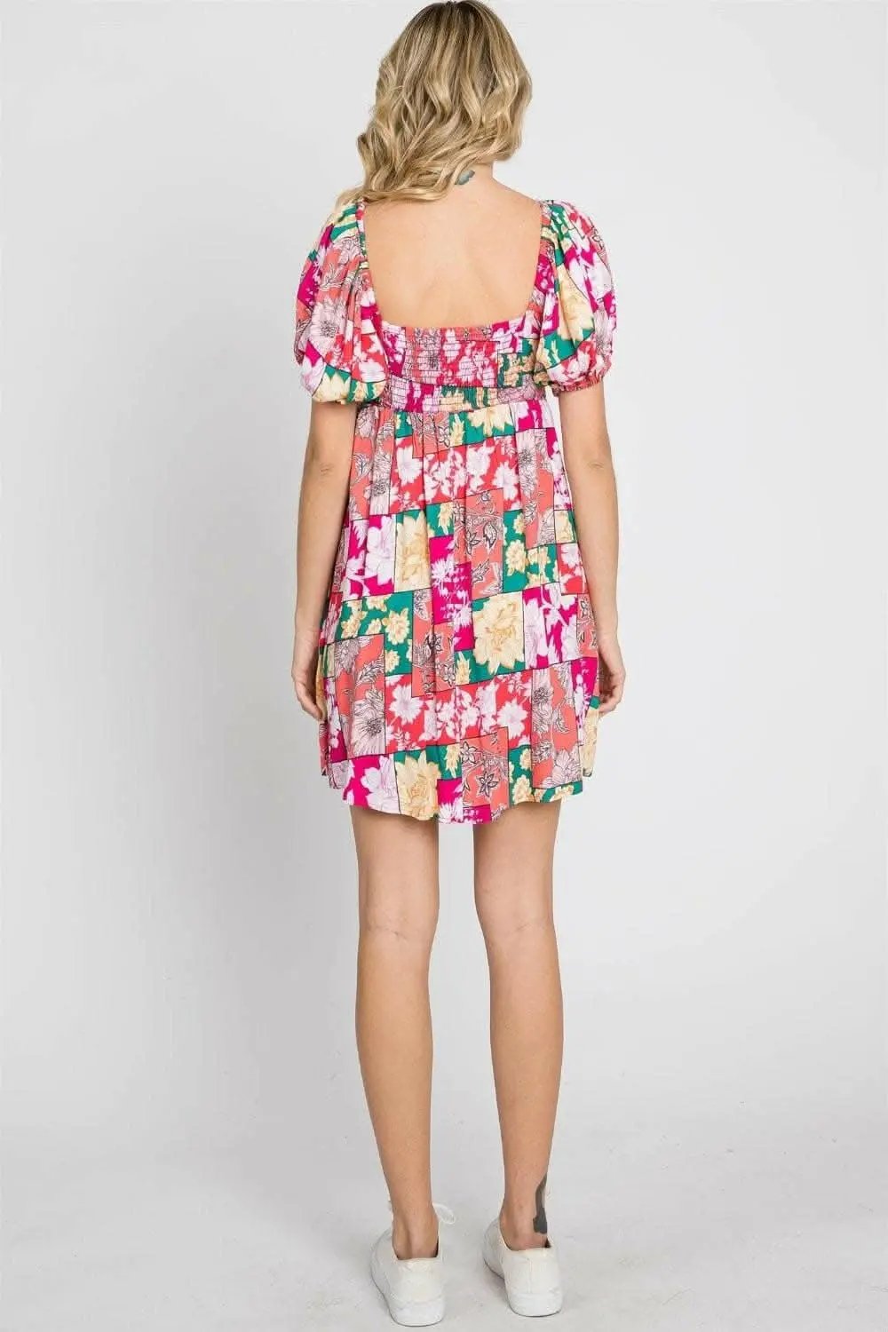 Trendsi usa - Floral Charm Ruffle Sleeve Mini Dress