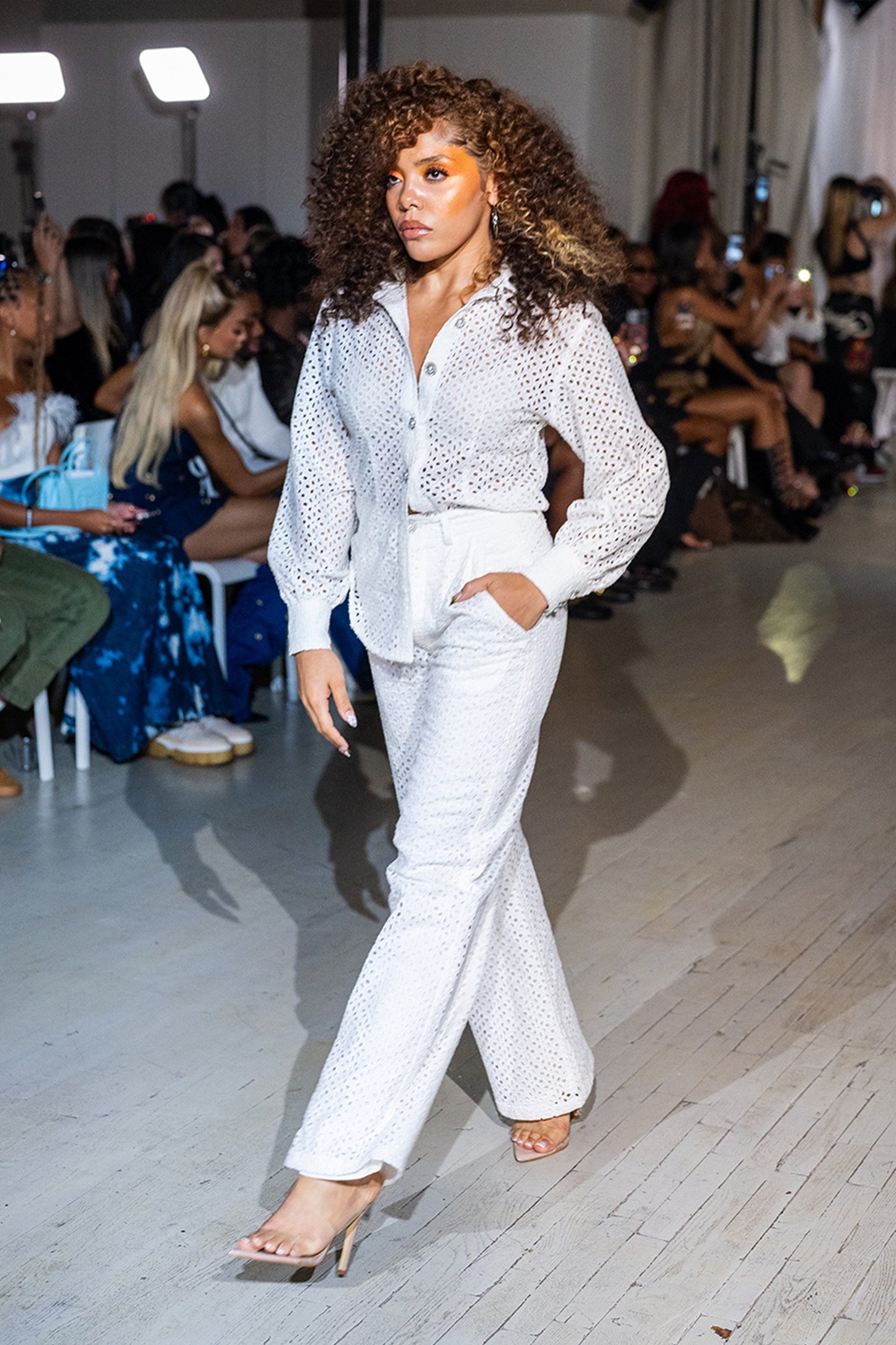 Florence White Eyelet Two-Piece Pants Set