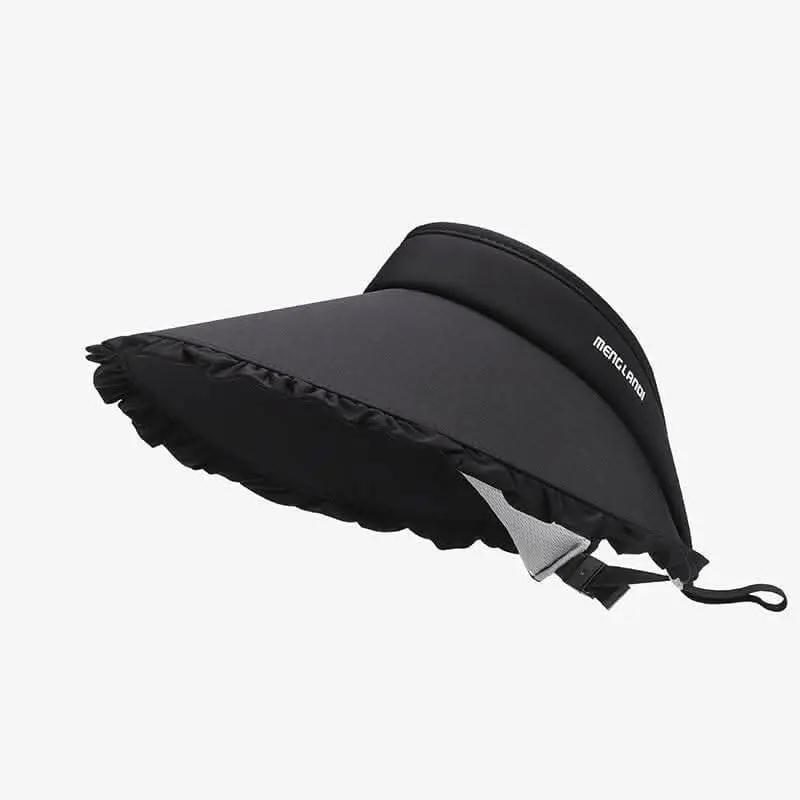 Trendsi Frilled Ice Silk Sun Hat Women's Outdoor Adjustable Visor